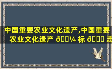 中国重要农业文化遗产,中国重要农业文化遗产 🌼 标 🐛 志图含义